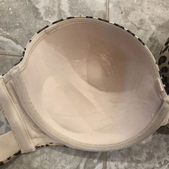 Cacique Cheetah Strapless Bra with Wire Size 44DD - Picture 9 of 13